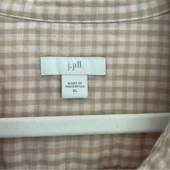 J Jill Double Layer Cotton Flannel Long Sleeve Button Down Tunic - Picture 11 of 15